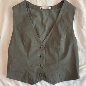 Abercrombie & Fitch Green Sleeveless Crop Top